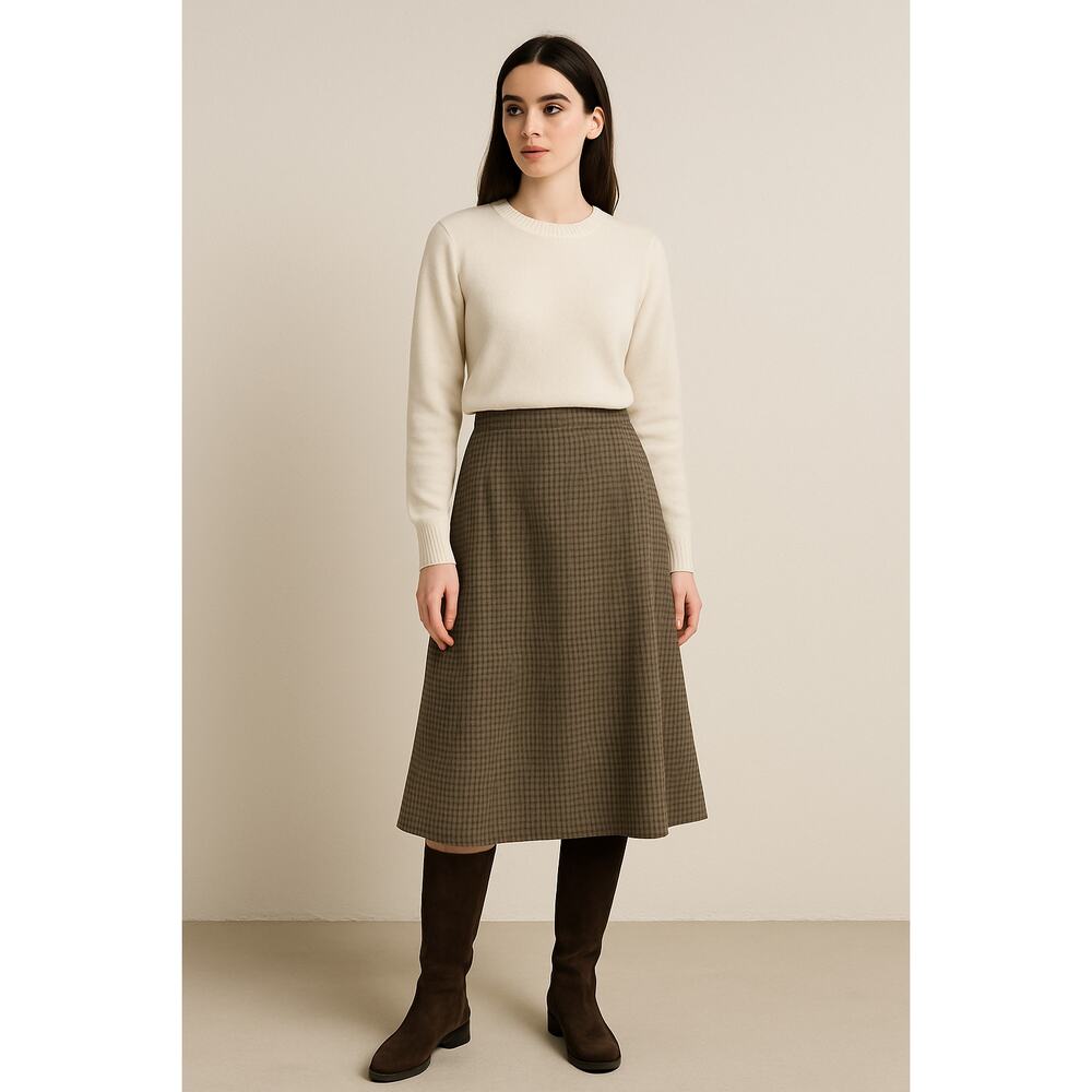Vintage Wool Blend Houndstooth A-Line Skirt Harrington Square Size 16